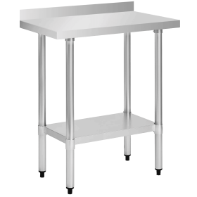 18" x 30" 18-Gauge Stainless Steel Commercial Work Table with 4" Backsplash and Undershelf