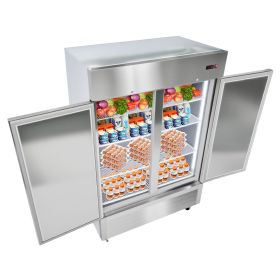 Commercial Refrigerator, 32.2 in Width Reach In Upright Refrigeration Double Door, 43.2 Cu.ft Auto-Defrost Refrigerator with 8 Adjustable Shelves