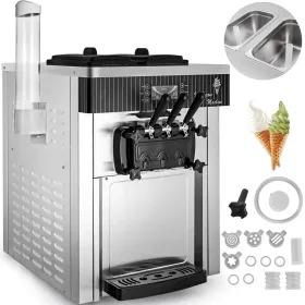 Soft Serve Ice Cream Machine Countertop Yogurt Maker Flavor 2200W