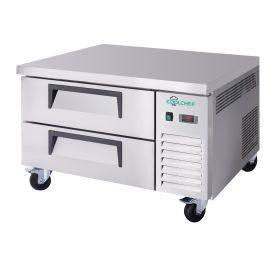 COOLCHEF 36 Inch Refrigerated Chef Base 2 Drawer Undercounter Refrigerator 6.5 Cu Ft 33 41F Ventilated Cooling R290