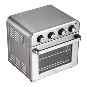7-IN-1 Air Fryer Toaster Oven, 18L Convection Oven, 1700W Stainless Steel Toaster Ovens Countertop Combo with Grill, Pizza Pan, Gloves, 6 Slices