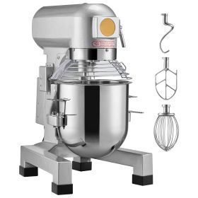 Commercial Food Mixer, 28.5L Commercial Stand Mixer with 3 Adjustable Speeds, 1100W Dough Mixer with Stainless Steel Bowl and 3 Mixing Attachment