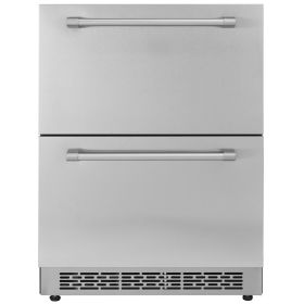 24 inch Undercounter Refrigerator, 2 Drawer Refrigerator with Different Temperature, 4.87 Cu.ft. Capacity
