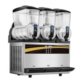 Commercial Slushy Machine, 3x15L Tank Commercial Margarita Maker, 1200W Stainless Steel Frozen Drink Machine