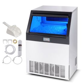 Commercial Ice Maker, 160lbs/24H, Ice Maker Machine, 80 Ice Cubes in 12-15 Minutes