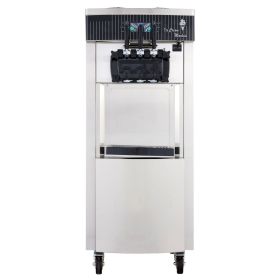 Commercial Soft Ice Cream Machine, 2200W Serve Yogurt Maker, 3 Flavors Ice Cream Maker