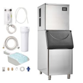 Commercial Ice Maker, 450LBS/24H Ice Making Machine with 330.7LBS Large Storage Bin