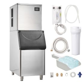 Commercial Ice Maker, 360LBS/24H Ice Making Machine with 330.7LBS Large Storage Bin