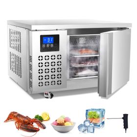 Commercial Blast Freezer, 80 L / 2.8 Cu.ft Blast Chiller with 3 Trays, Blast Chiller Freezer Chest with 4 Freezing Modes
