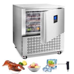 Commercial Blast Freezer, 114 L / 4 Cu.ft Blast Chiller with 5 Trays, Blast Chiller Freezer Chest with 4 Freezing Modes