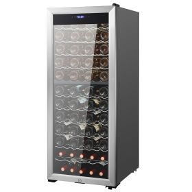 80-Bottle Wine Cooler, Dual Zone & Dual Temperature Wine Fridge, Freestanding Refrigerator with Circulating Air-cooling and Digital Control