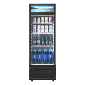 Commercial Merchandiser Refrigerator, 6.9 CU.FT Glass Door Display Refrigerator, Beverage Refrigerator Cooler Merchandiser with Adjustable Shelve
