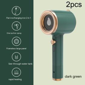 Mini Portable Handheld Garment Steamer Fabric Steam Iron For Clothes Travel Home Appliances Vertical US Plug Ironing Machine (Option: Green-Us-2PCS)