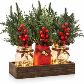 Christmas Table Decor, Winter Xmas Centerpieces For Tables (Option: Red)