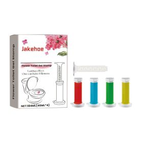 JAKEHOE Flower Toilet Gel Stamp Kit, 4 x 46 ml Gel Cartridges with 1 Pusher (184 ml Total) (Option: 4 x 46 ml Gel Cartridges with 1 Pusher ()