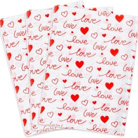 60 Sheets Red Love Tissue Paper Bulk,14 X 20White With Red Love Heart Design Tissue Paper For Gift Bags, Birthday,Valentine's,Mother's Day,Weddin (Option: MULTI)