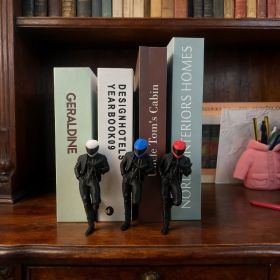 Random Color 3D Printed Motorcycle Rider Bookend, Creative Desktop Decor Figure, Unique Shelf Organizer For Books And Office Display (Option: 1PC-Random Color-Plastic)