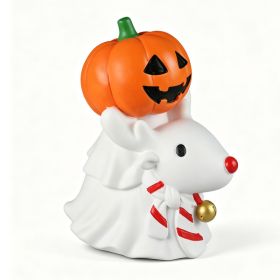 Miniature Pumpkin Ghost Ornament Gothic Style Pumpkin Figurine Table Decor For Party Festival Supplies (Option: A)