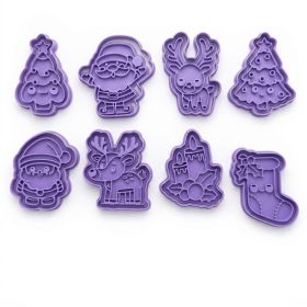 Christmas Cookie Cutters, 8-Piece 3D Printed Holiday Cookie Stamp Set, Christmas Baking Molds For Cookies, Fondant & Crafts (Option: PLA-8 Pieces)