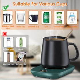 Electric Coffee Mug Warmer for Desk Auto Shut off USB Tea Milk Beverage Cup Heater Heating Plate for Office Home 3 Temperature Setting (Option: Green)