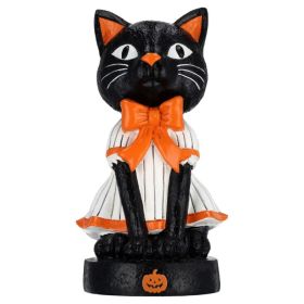Resin Vintage Cat Decoration, Multicolor, 8.75, Halloween By Way To Celebrate (Option: Black)