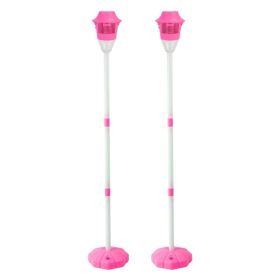 2Pack 3 In 1 Standing Bubble Machines with Colorful Lights and Music Rechargeable Bubble Maker Stands with 2 Modes 3 Adjustable Height for Party (Option: Pink)