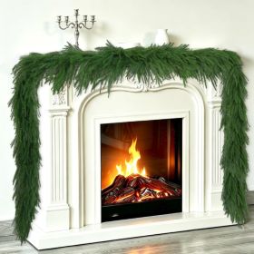 6FT 2 PCS Artificial Norfolk Pine Garlands,Real Touch Christmas Decorations (Option: Green)