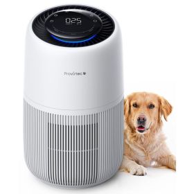 Pet Air Purifier  Enhanced Activated Carbon  Air Intake For Hair Odor Dander Allergies, 5-Stage H13 True HEPA, Pet Pre-Filter  PM2.5 Auto Mode Fo (Option: White)