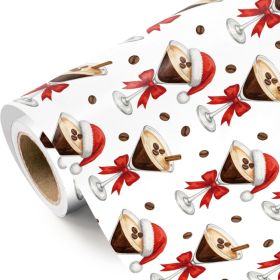 Christmas Wrapping Paper - 17 Inch X 16.5 Feet - Coffee Design Gift Wrap For Xmas Holiday, Man Presents, Winter Season (Option: Christmas)