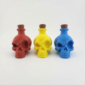3PCS Halloween Skull Potion Bottle Set, 3D Printed Mini Skull Bottles, Gothic Fantasy Decor, Spooky Halloween Party Tabletop Ornament (Option: 3 Pack Skull Potion Bottle Set-PLA)