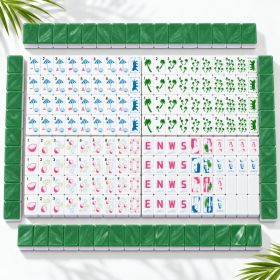 Jade Beauty Acrylic Mahjong Set, Coastal Inspired American Mahjong Tiles, 160 Tile Game Set With Jokers And Designer Artwork (Option: Jade Beauty Acrylic Mahjong Se-160 Tiles)