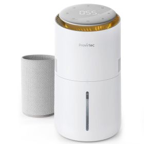 Evaporative Humidifier For Bedroom Easy Clean Kids Small  Auto Humidity Control 3L Tap Water, Night Light Sleep Mode Washable Filter No White Dus (Option: White)