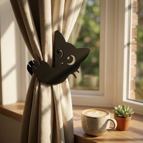 3D Printed Cat Curtain Tieback, Cute Cat Curtain Holder, Decorative Curtain Buckle For Home, Bedroom And Living Room (Option: Left Curtain Tieback-PLA)