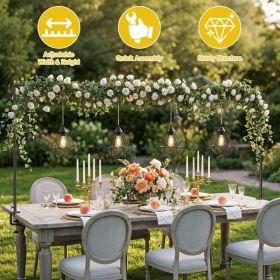 1Pc/2Pcs Over The Table Rod Stand with Clamps 32"-113" Width 33"-76" Height Adjustable Metal Table Arch Stand for Balloon Garland Floral Decorati (Option: Black-1Pc)