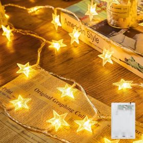 50 LED Star String Lights, 17ft Fairy Lights Battery Operated (Option: Yellow)