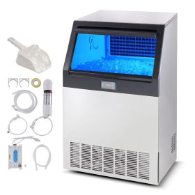 Commercial Ice Maker, 265lbs/24H, Ice Maker Machine, 126 Ice Cubes in 12-15 Minutes (Default: Default)