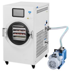 Vacuum Freeze Dryer Machine, 8.8-13.2 LBS/Batch Food Freeze Drying Machine with 4-Layer Trays, Vacuum Pump, Adjustable Timer and Temperature Cont (Color: White)