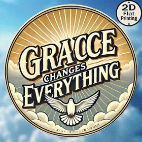 Grace Changes Everything Round Metal Tin Sign Christian Dove Wall Art Home Decor (Option: A)