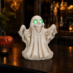 Halloween Ghost Figurine - LED Light Up with Glowing Eyes (Option: White)