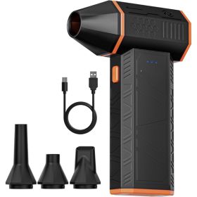Mega Flow 50 Compressed Air Duster, 110,000 RPM, 3-Gear Adjustable Mini Blower, Fast Charging, Computer, Keyboard, House (Option: Black)