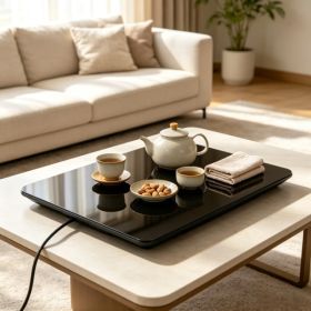 16.5inch X 11inch Electric Warming Tray, Portable Tempered Glass Heating Pad For Catering & Parties (Option: 33183700)