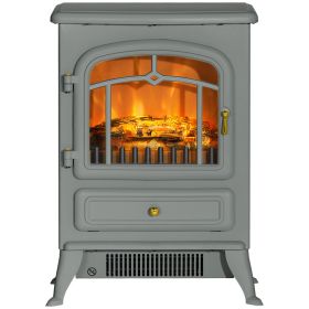 Fireplace Stove, Electric Fireplace Heater with Realistic LED Flames and Logs, 725W/1450W, Gray (Option: Gray-450x335x565 mm)